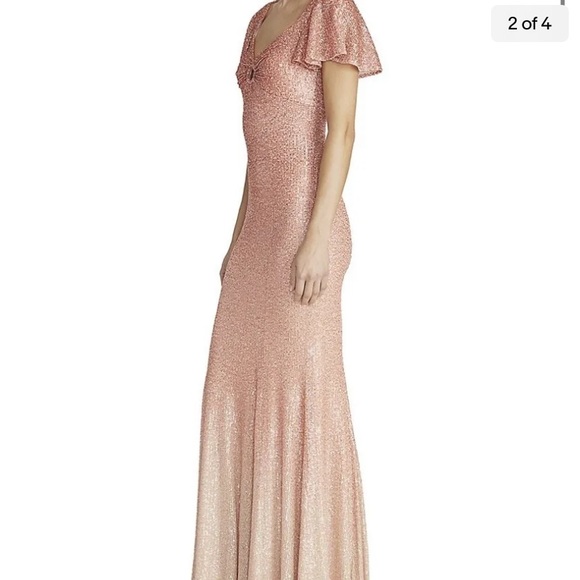 New THEIA Estelle Ombré Sequin-Embroidered Gown - Picture 3 of 12